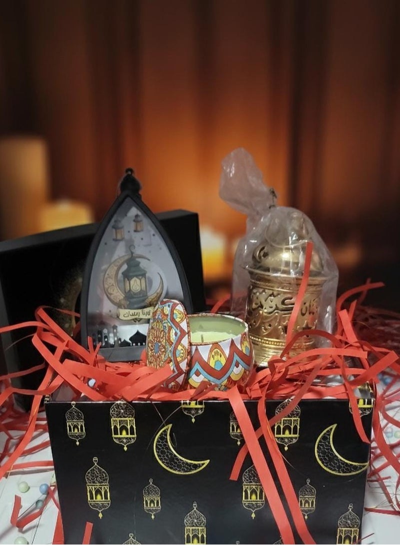 Ramadan Box + 3 Gifts (Golden Hanging Lantern + Black Ramadan Lantern + Fragrant Scented Candle) - Image 1